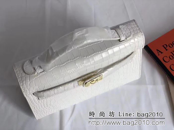 愛馬仕Hermès mini Kelly鱷魚紋時尚百搭包 可單肩手拿 0AM1647